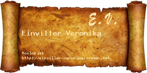 Einviller Veronika névjegykártya